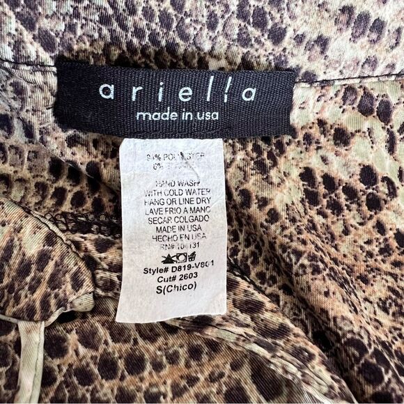 ARIELLA Mini Dress Long Sleeves Sneak Printed Pattern Size S. - Picture 7 of 7